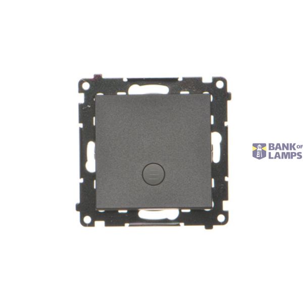 Single switch with backlight LED, 10AX, black matt image 1