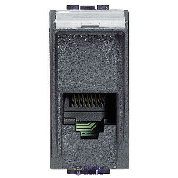 Telephone socket mechanism, cat 3, 2 modules. Color Anthracite. Bticino LIVINGLIGHT. L4258/11D image 1