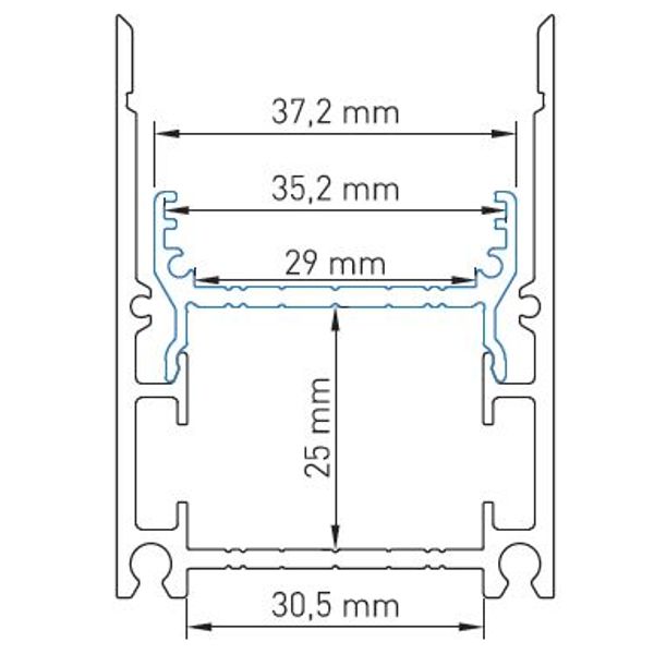 Aluminium insert MF L-2000mm W-37,2mm H-21mm image 3