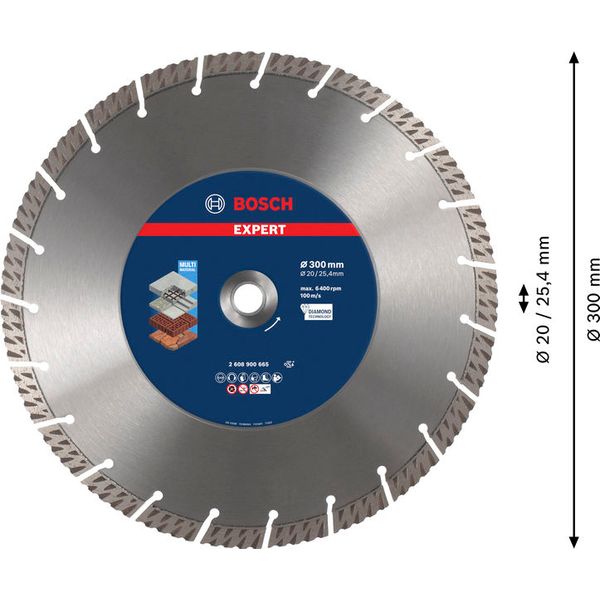 EXPERT MultiMaterial Diamond Cutting Disc 300 x 20/25,40 x 3 x 15 mm image 3