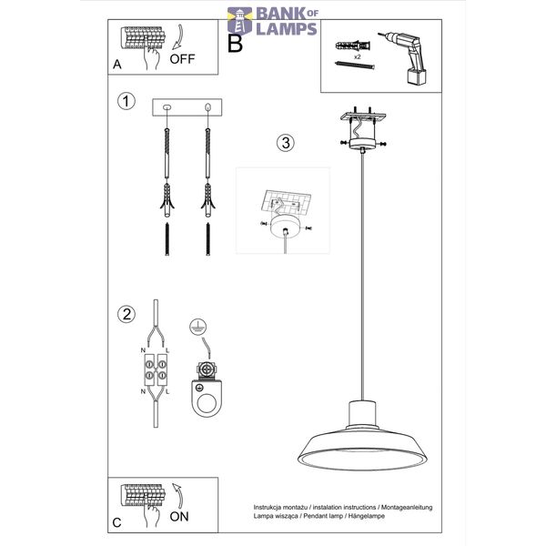 HANGING LAMP AFRA E27 1X60W IP20 image 4