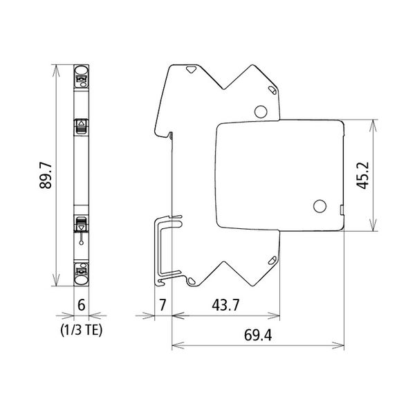 Modular combined arrester for 1 pair BLITZDUCTORconnect with fault ind image 2