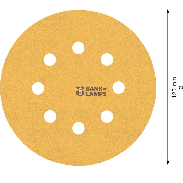 EXPERT C47 Sandpaper with 8 holes for Random Orbital Sanders 125 mm, G 15 5-pc image 2