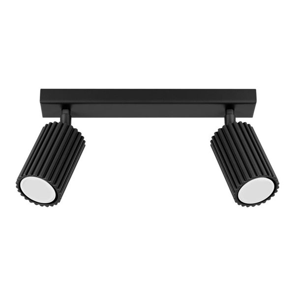 CEILING STRIP WITH TWO MOVABLE SPOTLIGHTS FOR HALLWAY, CARBON SERIES 2XGU10 image 1