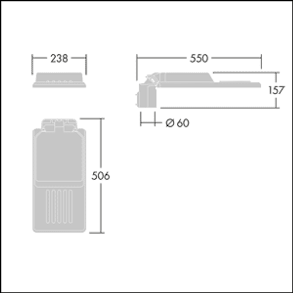 IS S 24L70-730 NR CL2 WS0.3 M60 GY-S - LED road lighting luminaire image 3