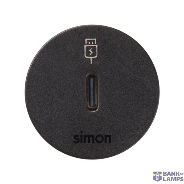Furniture USB-C ports with docking station including 1x HDMI + LAN + 3x USB Type A, Simon 400 Flash 30, IP20, black, Mount. dimen.: Ø17mm image 1