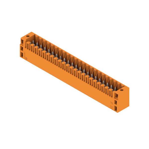 PCB plug-in connector, male header, Flange, THT solder connection, 3.50 mm, Number of poles: 46, 180°, Solder pin length (l): 3.5 mm, tinned, orange, Box image 4
