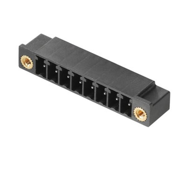 PCB plug-in connector, male header, Flange, THT solder connection, 3.81 mm, Number of poles: 7, 90°, Solder pin length (l): 3.2 mm, tinned, black, Box image 3