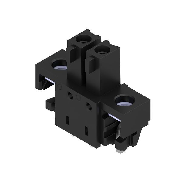 PCB plug-in connector, female header, Solder flange inverted, THT/THR solder connection, 3.81 mm, Number of poles: 2, 180°, Solder pin length (l): 1.5 mm, tinned, black, Box image 3