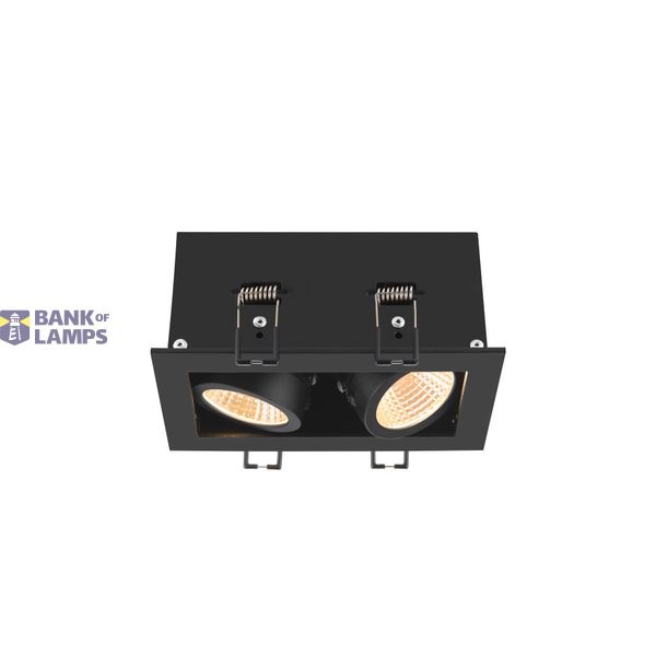 KADUX, recessed ceiling light, double, 3000K, 38°, IP 20, square, black image 1
