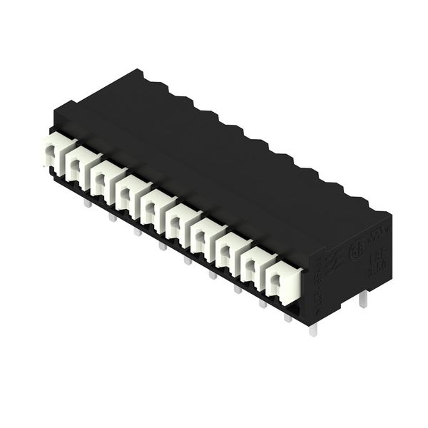 Printed circuit board terminals, 3.50 mm, Number of poles: 10, 90°, Solder pin length (l): 3.5 mm, black, PUSH IN with actuator, Clamping range, max. : 1.5 mm², Tape image 4