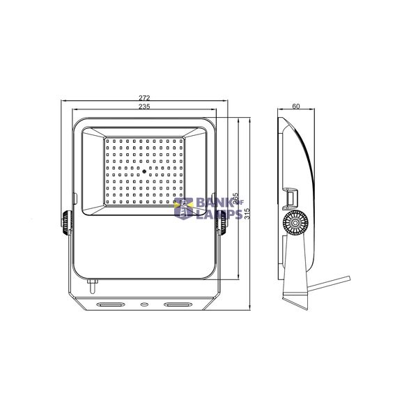 Capri LED Basic 100W 12000lm 4000K symmetric IP65 black image 6
