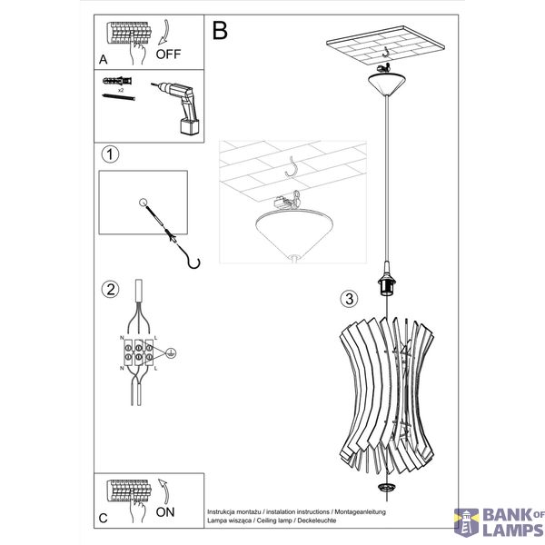 HANGING LAMP ORIANA E27 1X60W IP20 image 5