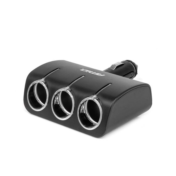 Triple extension socket 12/24V 120W 90° AMIO-04358 image 1