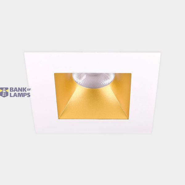 Downlight Play Deco Symmetrical Square Fixed 17.7W LED neutral-white 4000K CRI 90 21.9º PHASE CUT White/Gold IP54 1615lm image 1