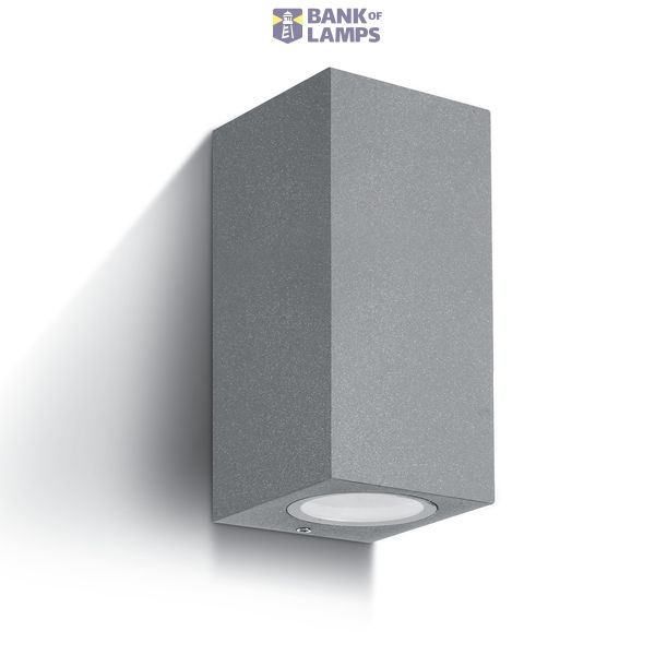 GREY WALL LIGHT GU10 2x10W IP65 image 1