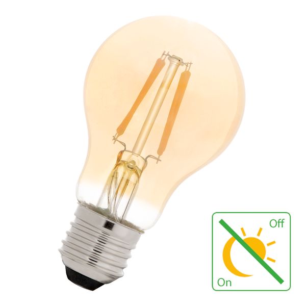 LED Filament A60 E27 240V 4W 2200K Gold Night Sensor image 1
