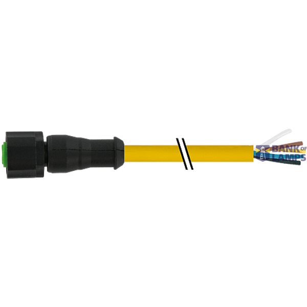 M12 female 0° with cable Lite PVC 5x0.34 ye UL/CSA 5m image 2