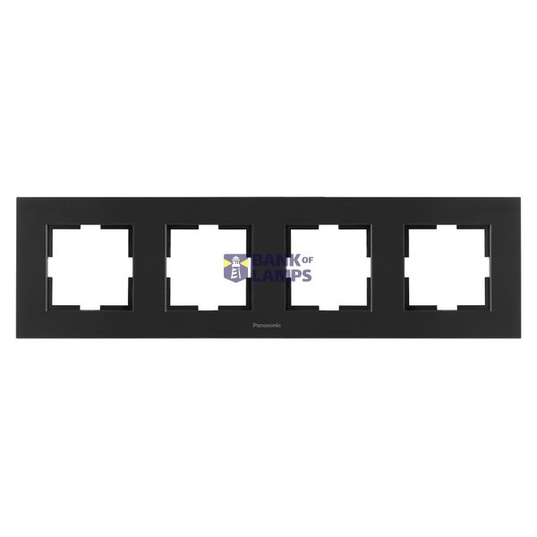 Karre Plus Accessory Corian - Black Quartz Four Gang Frame image 1