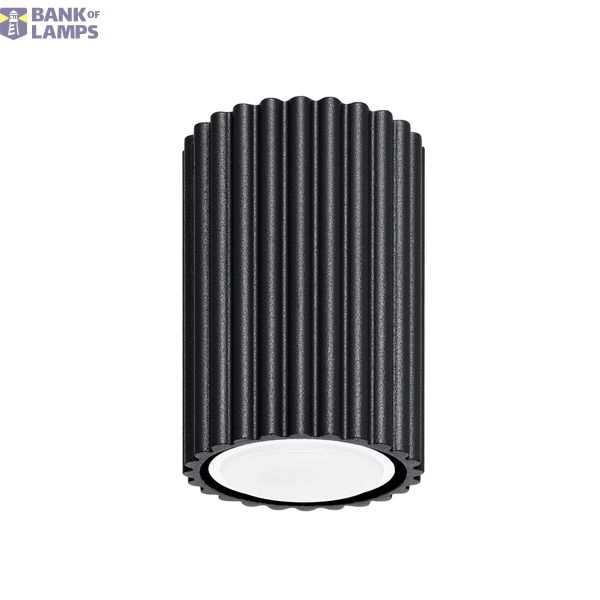 BLACK SPOT TUBE WITH GROOVED CARBON LAMPSHADE FOR LIVING ROOM 1XGU10 image 2