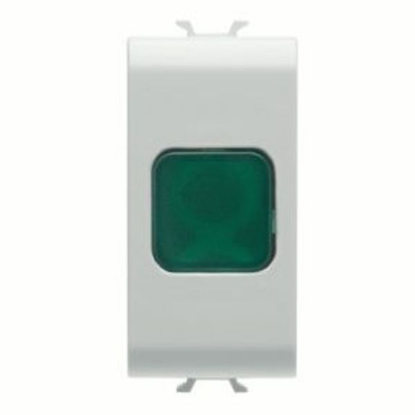SINGLE INDICATOR LAMP - GREEN - 1 MODULE - SATIN WHITE - CHORUSMART image 1
