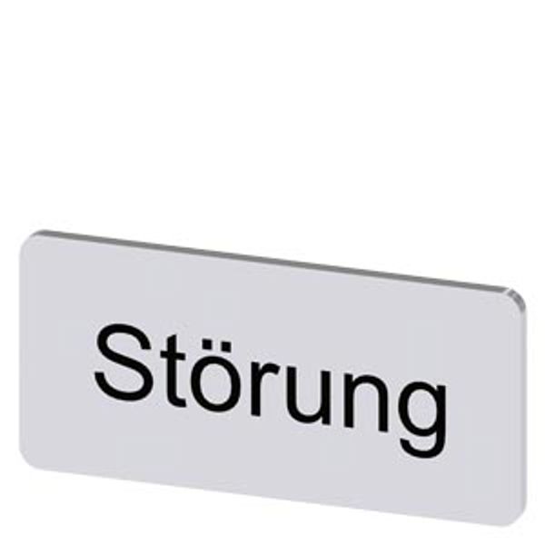 Labeling plate 12.5 x 27 mm, silver-colored label, labeling: Störung image 1