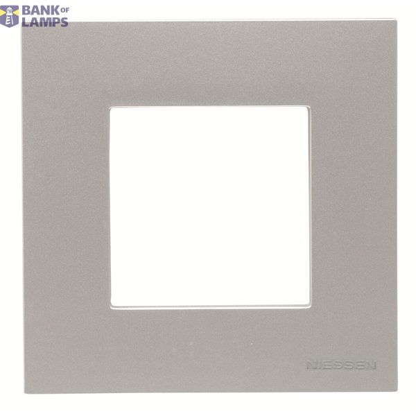 Frame 1-gang / 2-modules - IP44 - Silver image 1