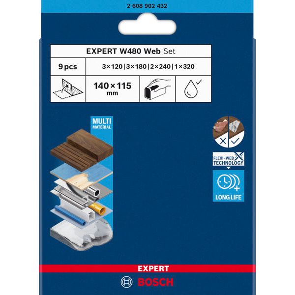 Sanding Web Expert W480, assorted 9pcs online image 3