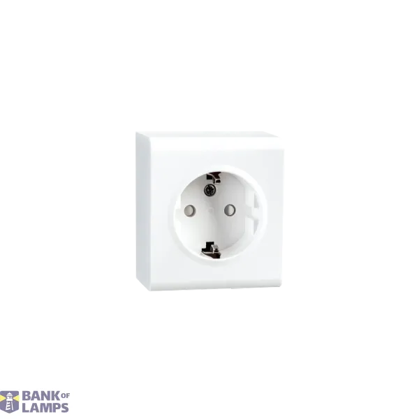 OUTLET SURFACE MOUNTED SINGLE W/EARTH WHITE 6-PACK image 1