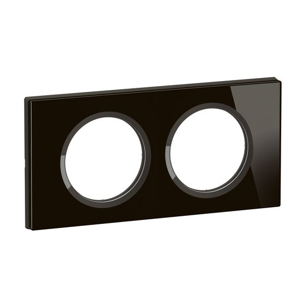 PLATE 2 GANG ONYX BLACK GLASS image 3