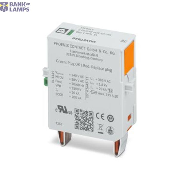 VAL-US-SPP-240/50-P - Type 2 surge protection plug image 1