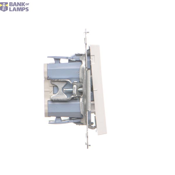 Double intermediate switch illuminated without pictogram, (module), Simon 24, IP20, 10AX, white image 1