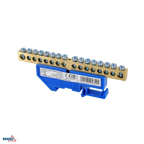 DIN RAIL TERMINAL BLOCK 6x9 BLUE image 1