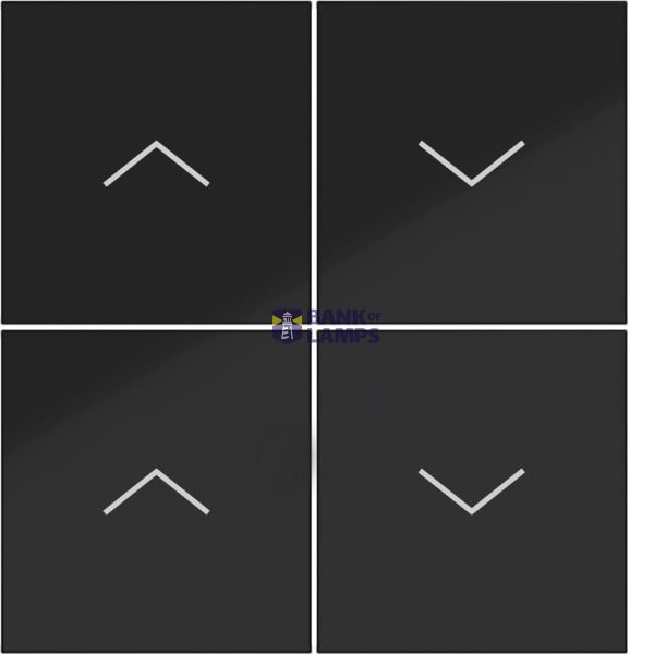 KNX pushbutton cover, 4-way, high/low, A.x/C.x, glossy night black image 1