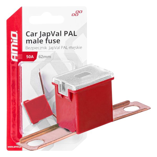 Car JapVal PAL male fuses 62mm 50A AMIO-03429 image 1