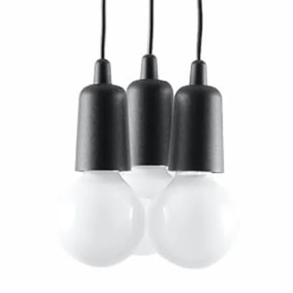 HANGING LAMP DIEGO 3 BLACK E27 3X60W IP20 image 1