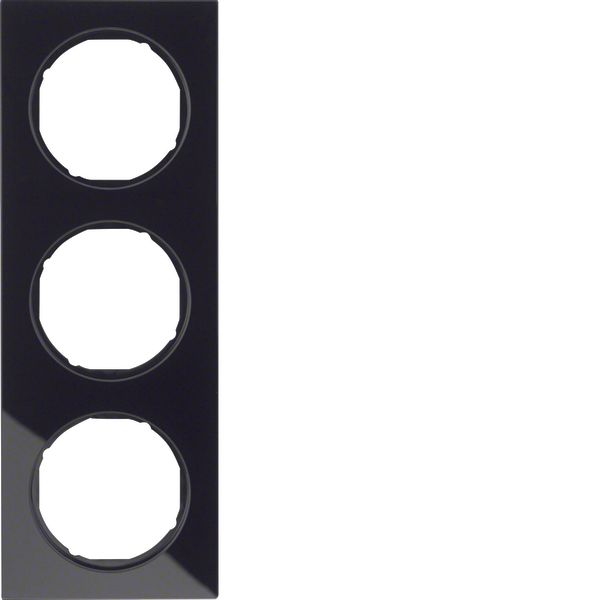 Frame 3gang, R.3, glass black image 1