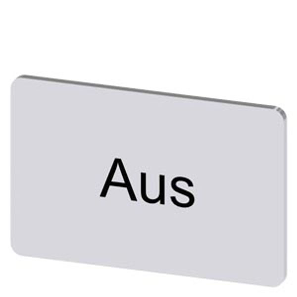 Labeling plate 17.5x27 mm, silver-colored label, labeling: Aus image 1