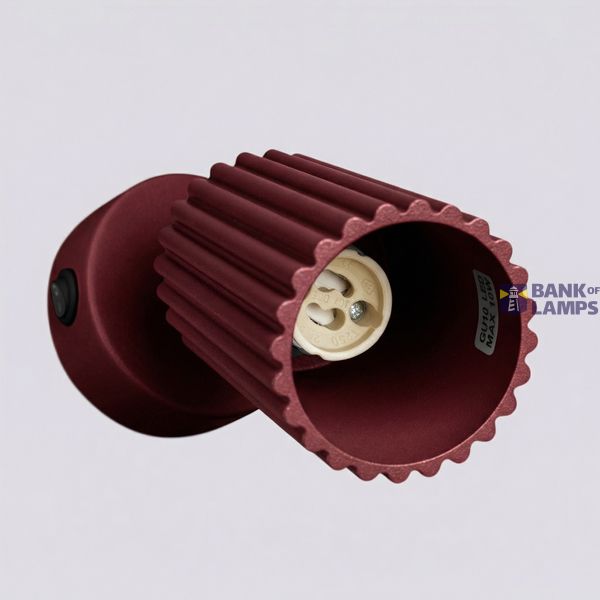 Wall lamp KARBON burgundy with a switch image 8