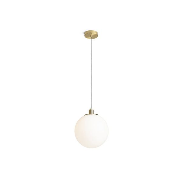 BOULDER 30 pendant opal-colored glass/brushed brass 230V LED E27 15W image 1