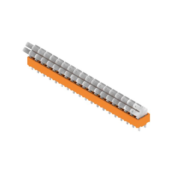 Printed circuit board terminals, 5.00 mm, Number of poles: 19, 135°, Solder pin length (l): 3.5 mm, tinned, orange, Flat-blade connection, Box image 3