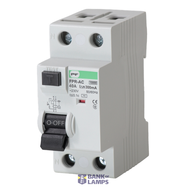 Residual current circuit breaker FPR-AC 2P 40A 0,3A AC-type image 1