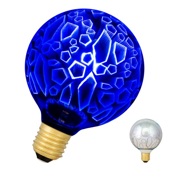 LED Magic 3D G95 E27 240V 4.5W Shards Blue image 2