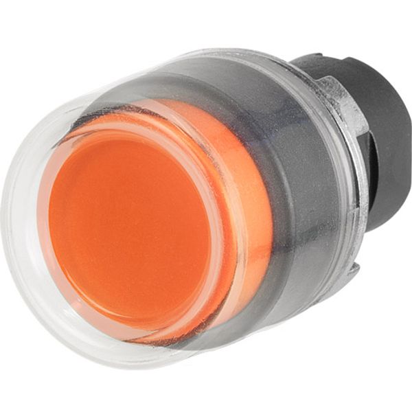 Projecting push-button, orange, rubber cap image 1