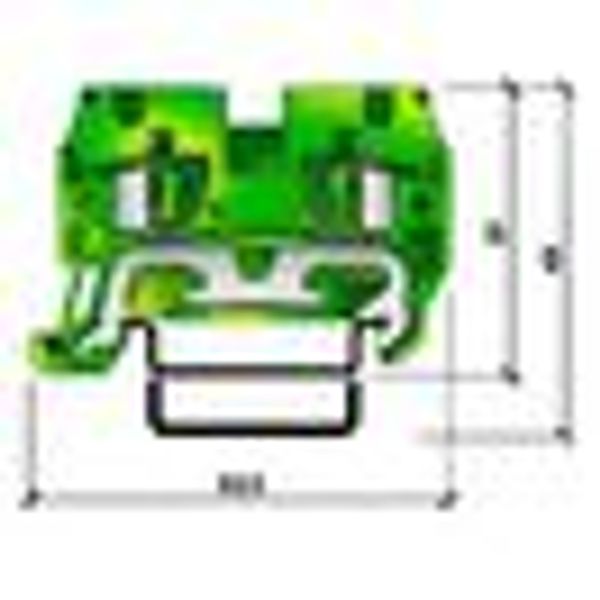 Spring clamp terminal HTE.2 green/yellow, 2.5 mmý image 4