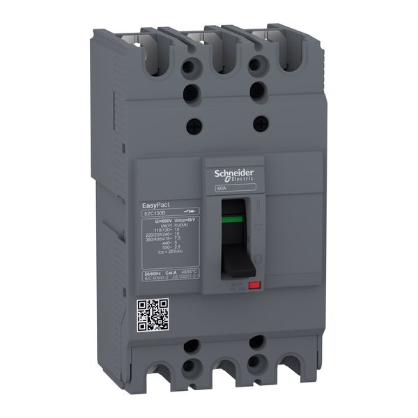 circuit breaker Easypact EZC100B - TMD - 20 A - 3 poles 3d image 1