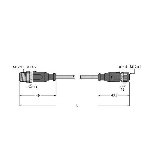 Industrial Ethernet Cable Connection Cable   RSSD-RKSD-4416-1M image 1