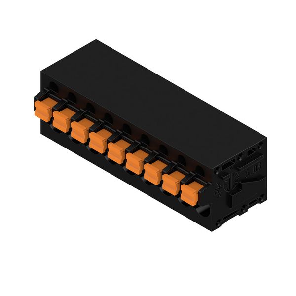Printed circuit board terminals, 5.08 mm, Number of poles: 9, 90°, Solder pin length (l): 3.5 mm, tinned, black, PUSH IN with actuator, Clamping range, max. : 2.5 mm², Box image 4