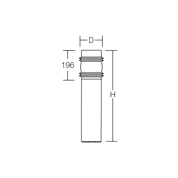 MEGA GÜRTELLINSE, silver, on/off Bollards, D 140 H 500, Transparent gl image 3