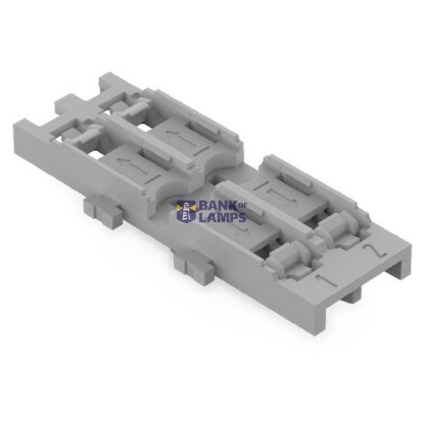 Mounting carrier 2-way for inline splicing connector with lever gray image 1
